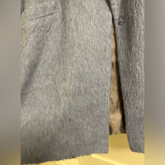 TOPSHOP pale blue/lavender fuzzy coat - Picture 6 of 7